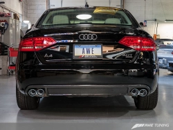 AWE Audi B8 A4 Touring Edition Exhaust - Quad Tip Diamond Black Tips - Does not fit Cabriolet
