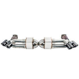 AWE Performance Exhaust and High-Flow Cat Sections for Porsche 991 Turbo - Diamond Black Quad Tips