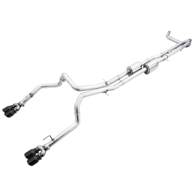 AWE 4th Gen GM 1500 6.2L 0FG Catback Split Rear Exit (w/ Bumper Cutouts) - Quad Diamond Tips