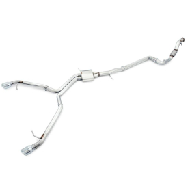 AWE Audi B9 A4 Track Edition Exhaust Dual Outlet - Chrome Silver Tips (Includes DP)
