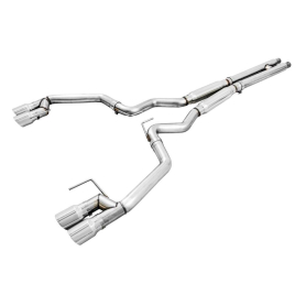 AWE 2018+ Ford Mustang GT (S550) Cat-back Exhaust - Track Edition (Quad Chrome Silver Tips)