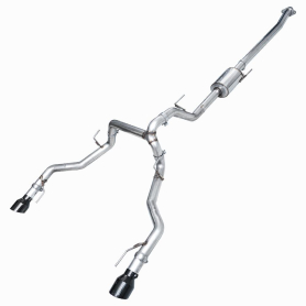 AWE 0FG Non-Resonated Catback for 2021+ Ford F-150 Tremor - Diamond Black Tips