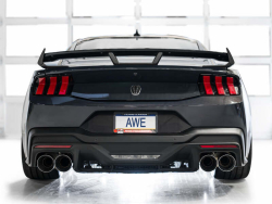 AWE Track Edition Exhaust for S650 Ford Mustang Dark Horse - Quad Chrome Silver Tips