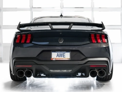 AWE Track Edition Exhaust for S650 Ford Mustang Dark Horse - Quad Diamond Black Tips
