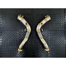 Redstar HJS HD 200CPSI 130mm Heat Shielded Downpipes - BMW 550i 650i 750i G30 / 850i G15 G16/ X5 F15 / X6 F16