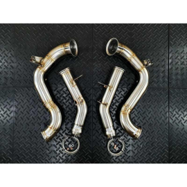 Redstar HJS HD 200CPSI 130mm Heat Shielded Downpipes - Mercedes C63 (facelift) W205