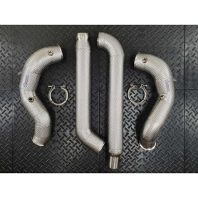 Redstar Stainless Steel HJS HD 200CPSI 130mm Heat Shielded Downpipes - Mercedes AMG GT Black Series