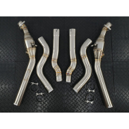 Redstar GESI GEN2 UHO+ 400CPSI 4.5" Heat Shielded Downpipes - Mercedes CLS500 CLS550 / E500 E550 AWD 4-matic Sedan