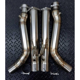 Redstar HJS HD 200CPSI 121mm Heat Shielded Downpipes for Mercedes G63 W463 -