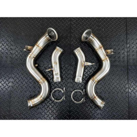 Redstar Catless Heat Shielded Downpipes - Mercedes S560 W222 / C217 / A217