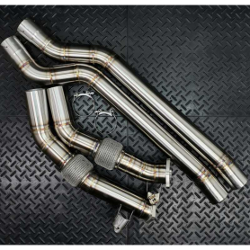 Redstar Stainless Steel Heat Shielded Front Resonator Delete - Audi C8 RS6 / RS7