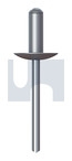 #44 RIVET DOME HEAD LARGE FLANGE PLAIN