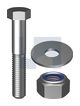 M20x75 HEX BOLT / NYLOC / WASHER KIT PLAIN