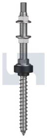 M12x400 NW21 SOLAR SCREW KIT DUAL THRD 304 STAINLESS
