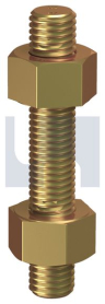 3/4x140 UNC STUD BOLT & NUT KIT ZINC YELLOW PASSIVATE