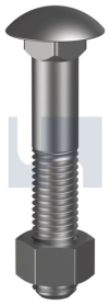 M8x50 CUP HEAD BOLT & NUT HOT DIP GALVANISED