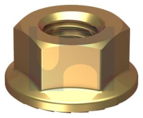 M3 SERRATED HEX FLANGE NUT ZINC YELLOW PASSIVATE
