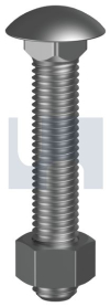 M10x30 CUP HEAD BOLT & NUT ZINC PLATED