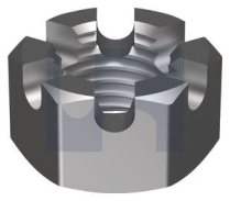 M16 HEX SLOTTED NUT PLAIN