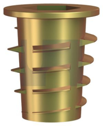 M6x13 HEX TIMBER INSERT FLANGE NUT ZINC YELLOW PASSIVATE