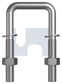 M12x52X165 U BOLT SQUARE KIT SPRING WASH 316 STAINLESS