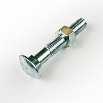 M10x60 CL4.6 Z/P Cup Hd Bolt & Nut-100