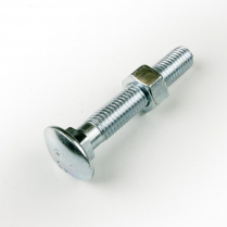 M12x75 CL4.6 Z/P Cup Hd Bolt & Nut-150