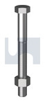 M10x25 HEX BOLT & NUT XL THREAD HDG