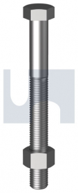 M10x150 HEX BOLT & NUT XL THREAD HDG