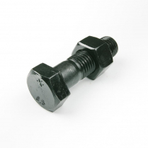 M20x75 CL8.8 Blk Hex Bolt & Nut-20