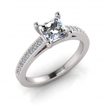 Pave Set Shoulder Shank | Princess Four Claw Setting