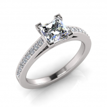 Pave Set Shoulder Shank | Princess Corner Four Claw Setting