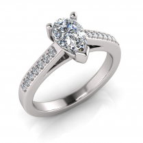 Pave Set Shoulder Shank | Pear Shaped Setting