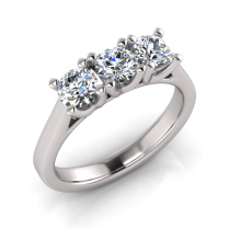 Flat Shank | Tulip Four Claw Three Stone Setting