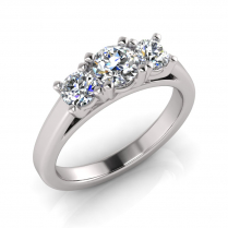 Flat Shank | Round Four Claw Three Stone Setting