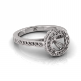 Pave Set Dress Ring | Four Claw Setting