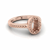 Pave Dress Ring | Four Claw Oval Setting