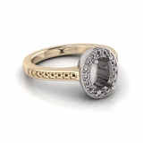 Pave Dress Ring | Four Claw Oval Setting