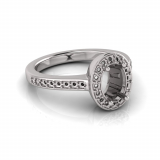 Pave Dress Ring | Four Claw Oval Setting