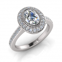 Oval Bezel And Pave Set Dress Ring