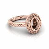 Oval Bezel And Pave Set Dress Ring