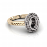 Oval Bezel And Pave Set Dress Ring