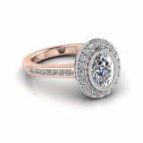 Oval Bezel And Pave Set Dress Ring