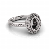 Oval Bezel And Pave Set Dress Ring