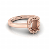 Scalloped Set Dress Ring | Oval Four Claw Setting