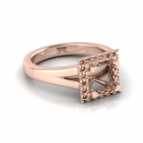 Four Corner Claw Setting And Scalloped Set Dress Ring