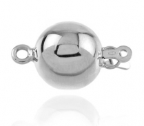 18WG Plain Ball Clasp 8.0mm Medium Weight (Not Rhodium Plate