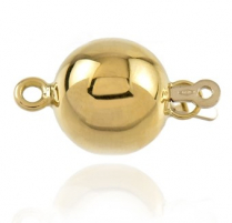 18YG Plain Ball  Clasp 6.0mm Medium Weight
