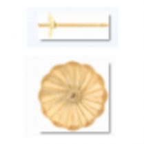 18YG Pearl Cup Studs Fluted 8mm