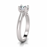 Upswept Half Round Shank | Curved Four Claw Setting